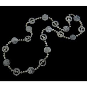 😀 New Freshwater Pearl Stripe Shell Bead Necklace